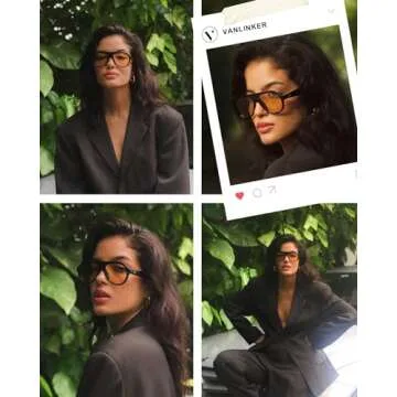 VANLINKER Retro Aviator Polarized Sunglasses for Men Women Trendy 70s Vintage Plastic Frame Sun Glasses VL9750 Yellow +Brown Tortoise