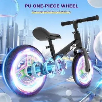 WETIFY Colorful Lighting Balance Bike 2 Year Old, 2-5 Year Old Toddler Balance Bike, Adjustable Handlebar & Seat, 2-5 Year Old Boy Gifts Toys