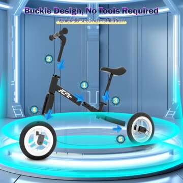 WETIFY Colorful Lighting Balance Bike 2 Year Old, 2-5 Year Old Toddler Balance Bike, Adjustable Handlebar & Seat, 2-5 Year Old Boy Gifts Toys