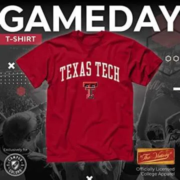 Campus Colors NCAA Adult Gameday Cotton T-Shirt - Premium Quality - Semi-Fitted Style - Officially Licensed Product (Texas Tech Red Raiders - Red, X-Large)