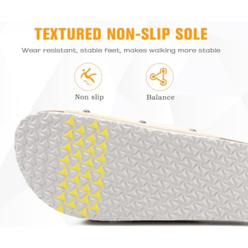 ONCAI Womens Comfortable Sandals Knock Off Clogs Sandals Women Dressy Summer Flat with Arch Support Two Strap Slip On Adjustable Buckle Slides Shoes for Women White Size 7.5