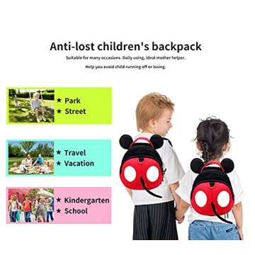 Baby Anti-Lost Harness, Yimidear Purified Cotton Toddler Safety Leash for Babies & Kids Boys and Girls (Red)