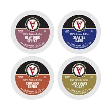 Victor Allen's Coffee Across America Variety Pack (Seattle Dark, New York Select, Chicago Blend, Las...