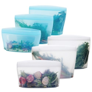Zip Standing Reusable Silicone Food Storage Bag Set - Eco-Friendly & Versatile for Kitchen
