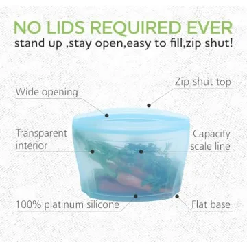 Eco-Friendly Zip Standing Silicone Food Storage Bags