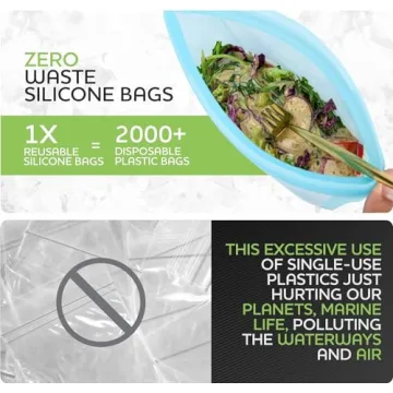 Eco-Friendly Zip Standing Silicone Food Storage Bags