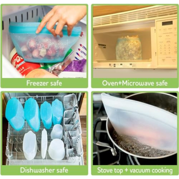 Eco-Friendly Zip Standing Silicone Food Storage Bags