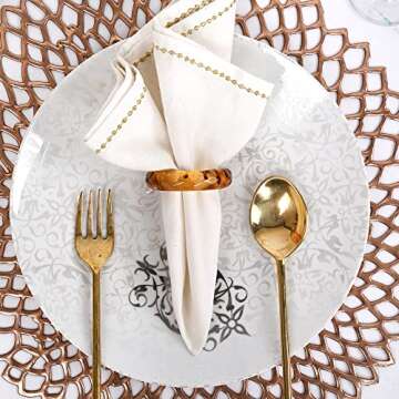 Napkin Rings Set of 12, Epoxy Napkin Holders, Serviette Rings Bulk for Party Decoration, Dinning Tab...