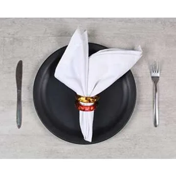 Napkin Rings Set of 12, Epoxy Napkin Holders, Serviette Rings Bulk for Party Decoration, Dinning Table, Everyday, Family Gatherings - A Great Tabletop Décor - Spring Color