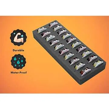 Polar Whale 2 Cocktail Capsule Drawer Organizers Tray Insert Compatible with Bartesian for Kitchen Home Bar Party Waterproof Washable Black Foam 20 Compartment 7.75 x 20 Inches