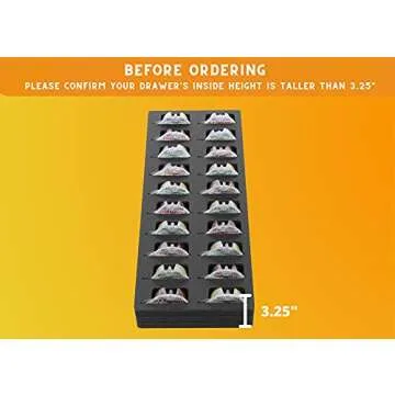 Polar Whale 2 Cocktail Capsule Drawer Organizers Tray Insert Compatible with Bartesian for Kitchen Home Bar Party Waterproof Washable Black Foam 20 Compartment 7.75 x 20 Inches