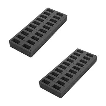 Polar Whale 2 Cocktail Capsule Drawer Organizers Tray Insert Compatible with Bartesian for Kitchen Home Bar Party Waterproof Washable Black Foam 20 Compartment 7.75 x 20 Inches