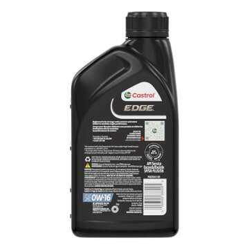 Castrol Edge 0W-16 Advanced Full Synthetic Motor Oil, 1 Quart, Pack of 6