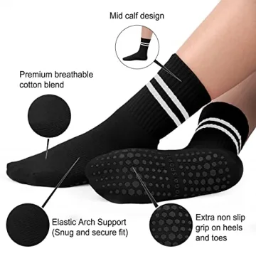 Comfortable Pilates Socks with Grips for Women