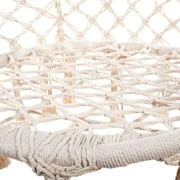 Caromy Hammock Chair Macrame Swing, Hanging Lounge Mesh Chair Durable Cotton Rope Swing for Bedroom,...