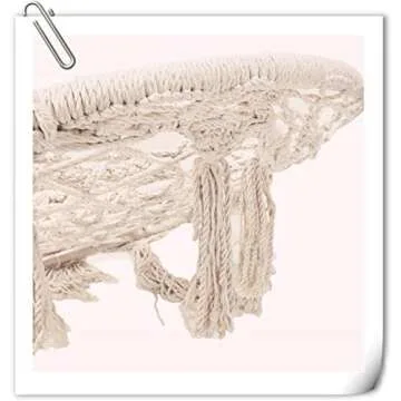 Caromy Hammock Chair Macrame Swing, Hanging Lounge Mesh Chair Durable Cotton Rope Swing for Bedroom, Patio, Garden, Deck, Yard, Max Capacity 265 Lbs (Beige)