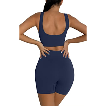 Fatty Tiger Women Navy Activewear Set for Fitness Lovers