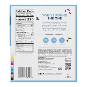 ONE Protein Bars, Birthday Cake, Gluten Free with 20g Protein and 1g Sugar, Pantry Staples, 2.12 oz ...