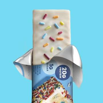 ONE Protein Bars, Birthday Cake, Gluten Free with 20g Protein and 1g Sugar, Pantry Staples, 2.12 oz (12 Count)