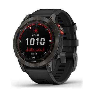 Garmin fenix 7 Solar, adventure smartwatch, with Solar Charging Capabilities, rugged outdoor watch w...