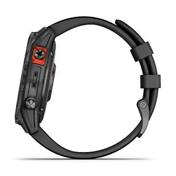 Garmin fenix 7 Solar, adventure smartwatch, with Solar Charging Capabilities, rugged outdoor watch with GPS, touchscreen, health and wellness features, slate gray with black band