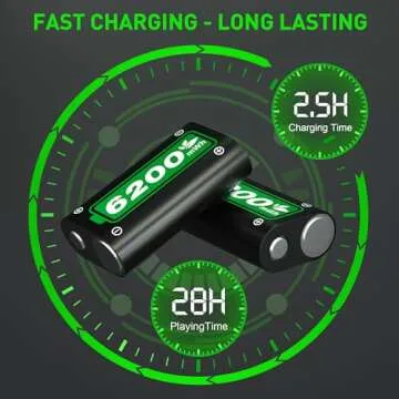 Ukor Xbox Fast Charging Rechargeable Battery Pack - 28 Hr Play