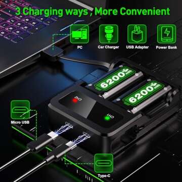Ukor Xbox Fast Charging Rechargeable Battery Pack - 28 Hr Play