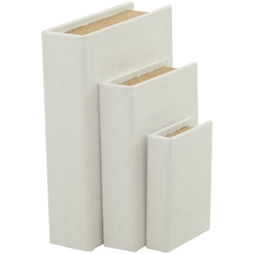 Stylish Deco 79 Decorative Boxes Set of 3 Linen Storage
