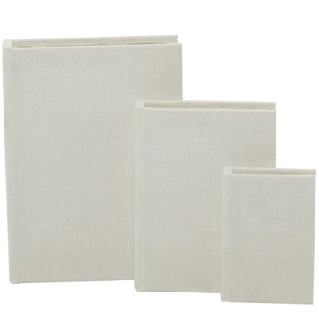 Stylish Deco 79 Decorative Boxes Set of 3 Linen Storage
