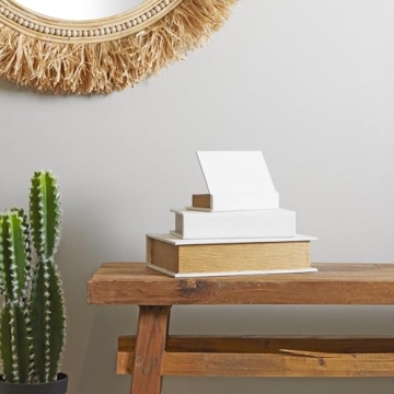 Stylish Deco 79 Decorative Boxes Set of 3 Linen Storage