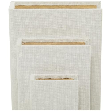 Stylish Deco 79 Decorative Boxes Set of 3 Linen Storage