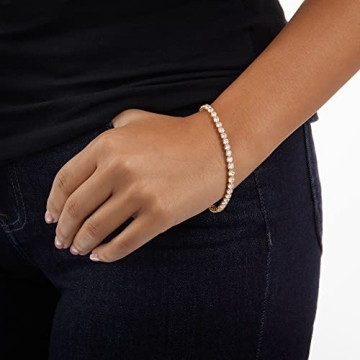 Radiant Shine Tennis Bracelet - Gold Plated Elegance for Women