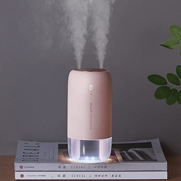 JISULIFE 500ml Portable Humidifier with 3600mAh Battery & Dual Mist Ports
