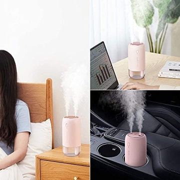 JISULIFE 500ml Portable Humidifier Dual Mist 3600mAh Battery