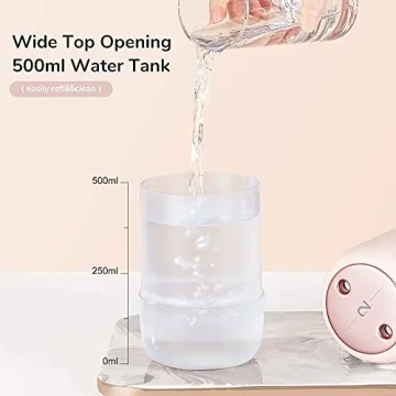 JISULIFE 500ml Portable Humidifier Dual Mist 3600mAh Battery