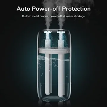 JISULIFE 500ml Portable Humidifier Dual Mist 3600mAh Battery