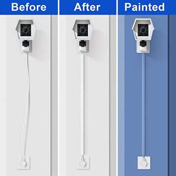 Cord Hider for One Cord, 102in Cable Hider, Paintable Wire Covers for Cords Wall, PVC Wire Hider, Single Cable Raceway for A Thick Extension Cord, Wall Cord Concealer, 6xL17in W0.59 H0.4in, White