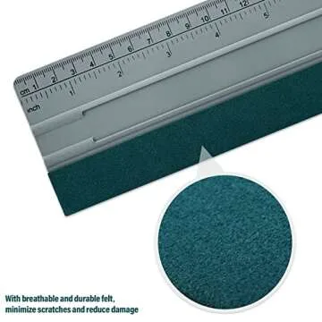 FOSHIO 12 Inch Felt Squeegee with Ruler for Vinyl