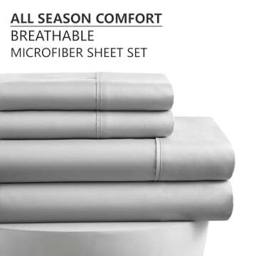 American Home Collection King Sheet Set - 16-Inch Deep Pocket - Ultra Soft Microfiber King Size Bed ...
