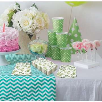 Gift Boutique 100 Pcs Herbs Botanical Guest Napkins Disposable Spring Summer Greenery Dessert Napkin for Flowers Floral Birthday Party Supplies