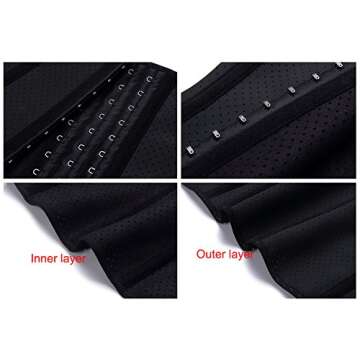 YIANNA Short Torso Waist Trainer for Women Tummy Control Underbust Sports Workout Hourglass Body Shaper, YA110266-Black-XS