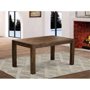 East West Furniture CN6-07-T Celina Dining Room Table - Rectangle Rustic Farmhouse Table , 36x60 Inc...