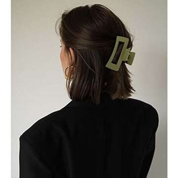 Canitor 4 PCS Hair Claw Clips, Strong Hold Matte French Design Banana Jaw Non-Slip Clips for Thick Hair and Women