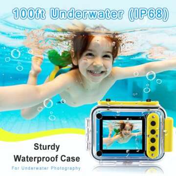 PROGRACE Kids Waterproof Camera - 2024 Upgrade Digital Underwater Camera for Kids Snorkeling Childre...