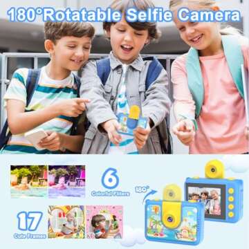 PROGRACE Kids Waterproof Camera - 2024 Upgrade Digital Underwater Camera for Kids Snorkeling Childrens Diving Camera for Boys Christmas Birthday Gifts Action Camera Pool Toys for Age 4 5 6 7 8 9 10 11