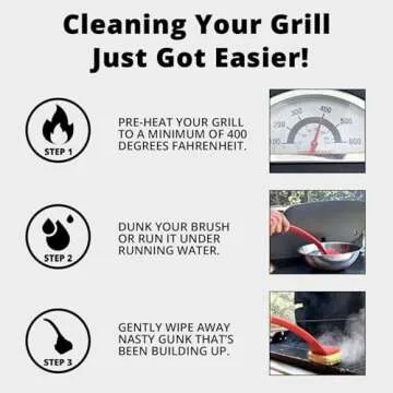 Grill Rescue BBQ Replaceable Scraper Cleaning Head, Bristle Free - Durable and Unique Scraper Tools for Cast Iron or Stainless-Steel Grates, Barbecue Cleaner (Non Scraper Brush)
