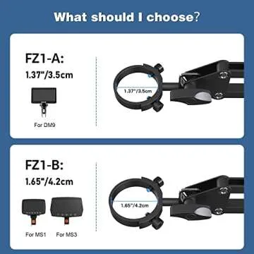 Hayve Microscope Arm Stand，Adjustable Metal Bracket with Clamp and Grommet Base，Coin Microscope Mount ，Compatible with Model DM4 DM9 MS1 MS3& Most 4.3'',7'' Digital Microscopes (1.37inch(for DM9-H))