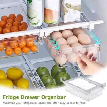 Adjustable Fridge Drawer Organizers - Space Saver Storage