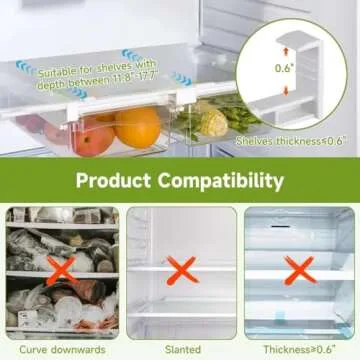 Adjustable Fridge Drawer Organizers - Space Saver Storage