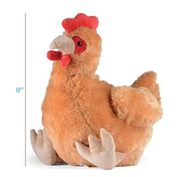 PREXTEX Hen Toy with Two Plastic Easter Eggs and Cute Baby Chicks Inside - Big Mommy Hen Plush with Chicks Zippered in Eggs - Adorable Chicken Plushies for Kids 3-5 Years Old